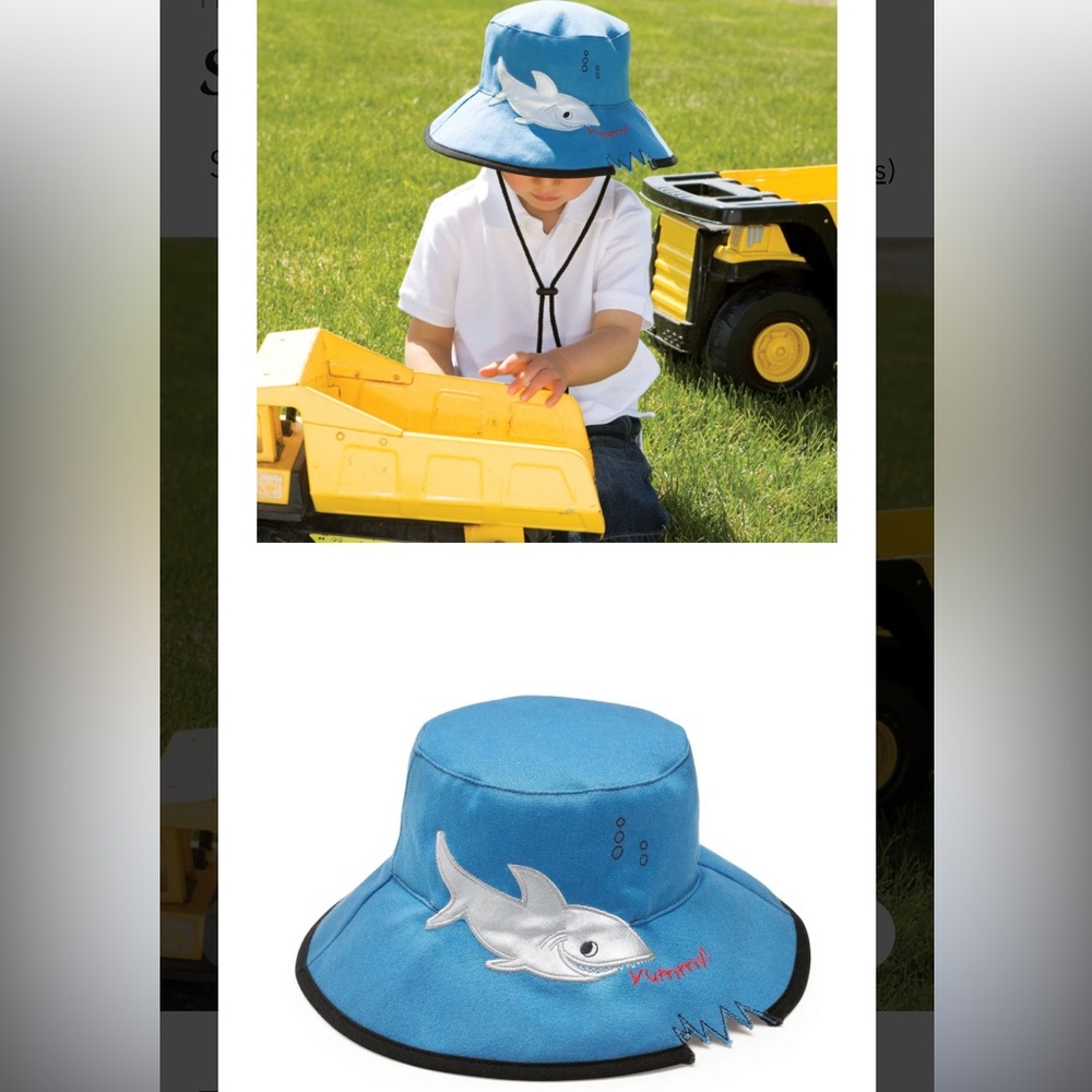 Wallaroo Kids Lids - Kids UPF 50 Blue Shark Sun Protection Hat - Size 2-5 Years